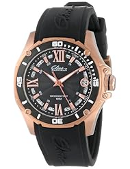 Elini Barokas Womens 10197-RG-01-BB Artisan Rose Gold Ion-Plated Stainless Steel and Black Silicone Band Watch