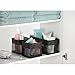 InterDesign Una Bathroom Vanity Organizer Mesh Bins for Health and Beauty Products/Supplies, Lotion, Perfume - 3 Piece, Square, Black