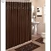 Brown 18-Piece Bathroom Set: 2-Rugs/Mats, 1-Fabric Shower Curtain, 12-Fabric Covered Rings, 3-Pc. Decorative Towel Set