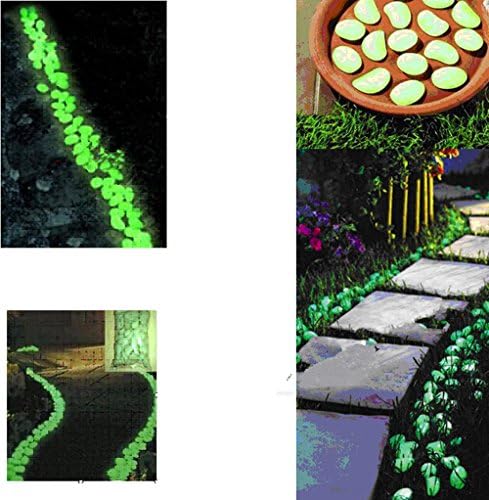100pcs Hot Man-Made Glow in the Dark Pebbles Stone for Garden Walkway Light Red