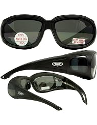Motorcycle Safety Sunglasses Over-Prescription Rx Glasses Smoke Meets ANSI Z87.1 Standards For... by Global