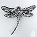 EVER FAITH Dragonfly Black-Tone Teardrop Brooch Pin Jet Color Austrian Crystal