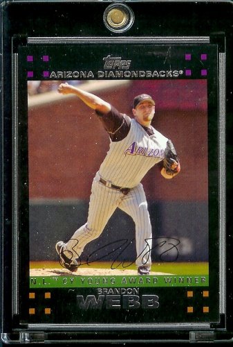 2007 Topps #319 Brandon Webb Arizona Diamondbacks Baseball Card - Mint Condition - Shipped in Protective Display Case!