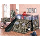 Coaster Kid's GI Child Bunk Bed with Slide and Tent, Twin Size