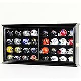 32 Pocket Pro mini Helmet Display Case Cabinet Holders Rack w/ UV Protection