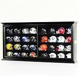 32 Pocket Pro mini Helmet Display Case Cabinet Holders Rack w/ UV Protection