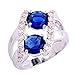 Psiroy 925 Sterling Silver Created Blue Sapphire Filled Knuckle Ring Band Size 7