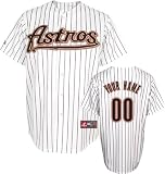 MLB Men's Houston Astros Replica Jersey Personalized (White/Black Pinstripe, 44/Large)