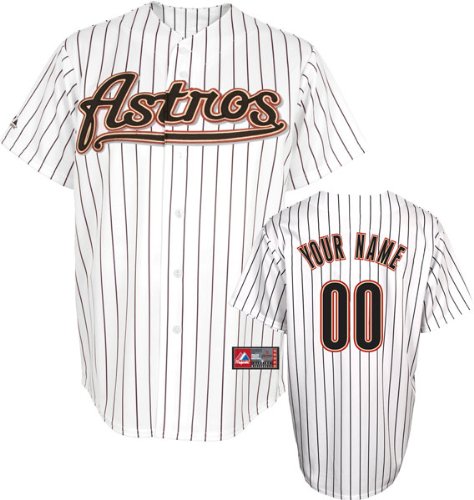 MLB Men's Houston Astros Replica Jersey Personalized (White/Black Pinstripe, 36/Small)