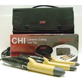 CHI Ceramic Curling Iron TRIO w/ FREE Carry All Travel Bag!!
