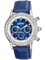 August Steiner Womens ASA818BU Mulitfunction Dazzling Strap Watch