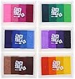 Decora Ink Pads Rainbow SET of 6 DIY Multicolor Craft 24 Colors&pound;&ordm;Pink,Yellow,Purple,Coffee,Green,Blue