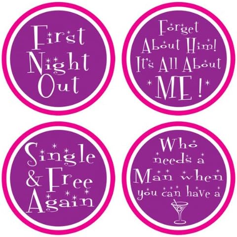 Divorce Party Coasters (asstd designs) Party Accessory  (1 count) (8/Pkg)