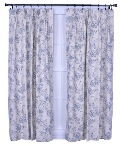 Ellis Curtain Andrea Thermal Insulated 120-by-84-Inch Pinch Pleated Panel Pair Curtains, Wedgewood
