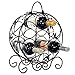 Elegant Espresso Brown Leaf Décor Metal 7 Bottle Organizer Wine Rack by MyGift
