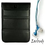 Smart Glove - Black Premium Durable Leather Cover Sleeve Carrying Case can easily be converted to a stand For Amazon Kindle Touch ( Wi-Fi 6 E Ink Display )+ Crystal Clear Stereo earphones earbuds headphones for 3.5mm Devices