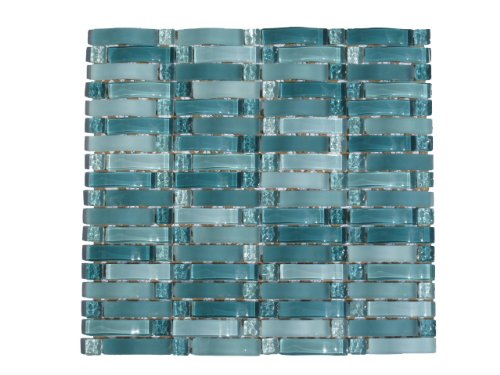 Aqua Curved Mosaic Glass Tile / 33 sq ft Details... Aqua Curved Mosaic Glass Tile / 33 sq ft