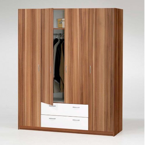 Kleiderschrank Morena 4 türig in Plaume / Weiß