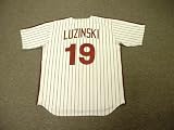 GREG LUZINSKI Philadelphia Phillies 1980 Majestic Cooperstown Throwback Home Baseball Jersey, XL