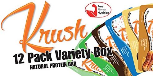 Krush Natural Protein Bars 12 Pack Variety Box
