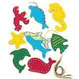 Lacing and Tracing Sea Life 8/Pk Ages 3-7 ~ Patch Products, Inc.
