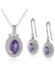 Sterling Silver Earrings and Pendant Necklace Jewelry Set
