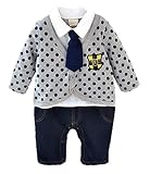 Goodparty 男の子 ベビー服 ロンパース フォーマル スーツ 赤ちゃん カバーオール 男児 70 80 90cm 結婚式 誕生日 記念写真用