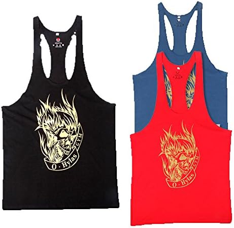 3 pack O Hylas Mens Gym Clothes Tank Top Y-back (Small)