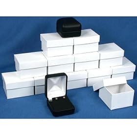 12 Earring Boxes Black Leather Gift Showcase Display