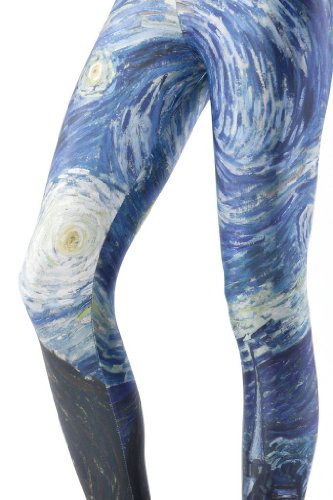 EAST KNITTING Women's Galaxy Printed Seamless Leggings (S-4XL,Colorful)