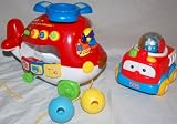 Lot of 2: Vtech Explore & Learn Helicopter & Roll Arounds Fire Truck with Roll Arounds Ball
