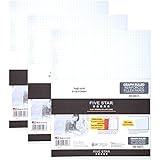 Five Star Filler Paper, Graph Quad Ruled, 100 Sheets per Pack, 3-Pack (73187)