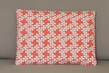 Tea Rose Flowers/Stripes - Reversible Boudoir Pillow