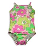 Girlfriends by Anita G. - Girls One Piece Swimsuit, Pink, Fuschia, Green