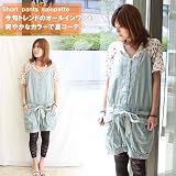 バックリボンポケットサロペット