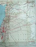 1965 COLOUR MAP MIDDLE EAST JERUSALEM BEYROUTH JORDAN