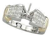 14K Two-Tone Gold Diamond Engagement Ring Semimount