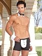 Mens Tuxedo Boxer Brief Set French Cuffs Collar with Bow Tie Included