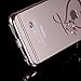 iPhone SE Case,iPhone 5S Case,ikasus Mini Love Heart Glitter Bling Crystal Rhinestone Diamonds Clear Rubber Rose Electroplate Plating Frame TPU Soft Silicone Bumper Case for iPhone SE & iPhone 5S 5