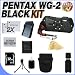 Pentax Optio WG-2 Adventure Series 16 MP Waterproof Digital Camera with 5 X Optical Zoom (Black) W/32GB SDHC Memory Card + 2 Extra LI50B Extended Life Batteries + AC/DC Rapid Charger + Deluxe Case w/Strap + USB Card Reader + Memory Card Reader + Accessory Saver Bundle