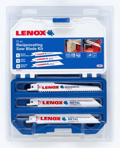 Lenox 10734 15-Piece Reciprocating Saw Blade Kit with Plastic Case Lenox 10734 15-Piece Reciprocating Saw Blade Kit with Plastic Case