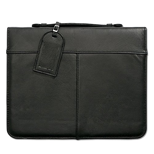 Prat Paris Start 4 Genuine Leather Presentation Case, Zippered Multi-ring Binder with Ten 14" x 11" Archival Sheet Protectors, Cover Color: Black