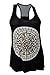 eVogues Plus Size Designer Print Racer-Back Tank Top Black