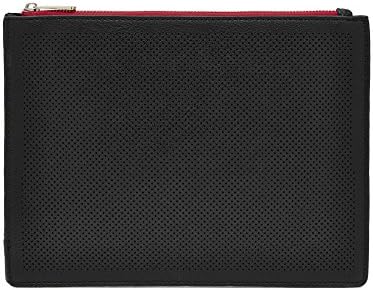Mighty Purse 3TONE Handbag (Black - White - Red Fold) - Women's Smartphone Charging Handbag for iPhones and Android Phones - Genuine Leather Hand Bag with Rechargeable Battery