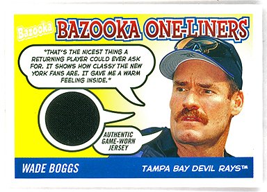 Wade Boggs 2004 Topps Bazooka One-Liners Game Worn Jersey