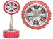 Clever Tractor Tire Red Clock