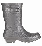 Hunter Ladies Carnaby Boa Metallic Short Wellies - PEWTER