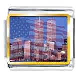 American Twin Towers Flag Italian Charms Bracelet Link