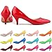 ZriEy Delicacy Professional Womens Glossy Close Toe Dress Mid Heel Pump Crocodile Grain