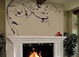 Vinyl Wall Decal Sticker Flower Vines Floral Edge Large 72"x55" #362